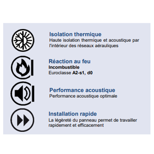 Panneau laine de verre rigide pour réseaux aérauliques - Climliner Slab V2 - R= 0,75 m².K/W - 3,00 M x 1,20 M - ép. 25,0 MM