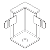 Profilé en zinc Blanc pour angle rentrant - Connect Thinline Corner - 28 x 28 mm - H. 45 mm