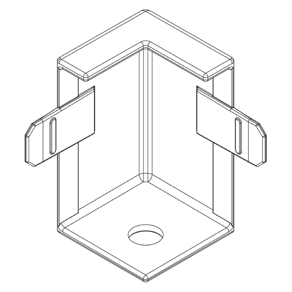 Profilé en zinc Blanc pour angle rentrant - Connect Thinline Corner - 28 x 28 mm - H. 45 mm
