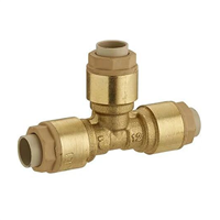Jonction RSO Té égale sans outil - Pour tube en cuivre ou PER - Diamètre 16 mm - Laiton