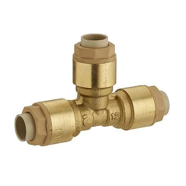 Jonction RSO Té égale sans outil - Pour tube en cuivre ou PER - Diamètre 16 mm - Laiton