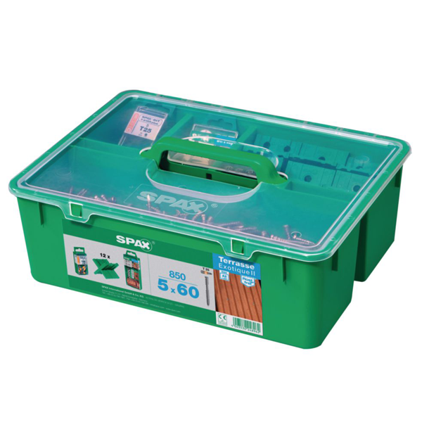 Kit de fixation pour terrasse bois exotique de 25/28 m² - vis Inox A2 Ø5 x 60 mm