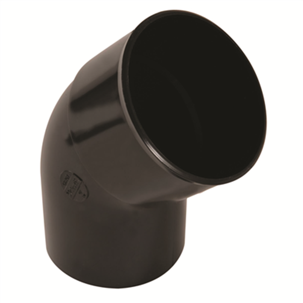 Coude cylindrique mâle-femelle Nicoll pour tube de descente - Angle  45° - Diamètre 80mm - Techtan Noir