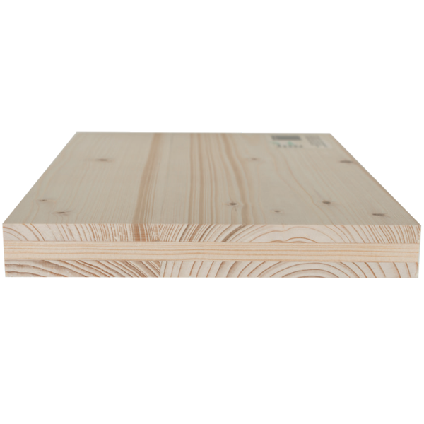 Panneau à 3 plis en bois massif -  épicéa choix B/C+ - 2500 MM x 1025 MM - ép. 19,0 MM