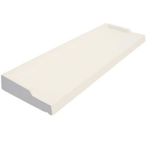 Appui de fenêtre monobloc en béton blanc AR35 avec rejingots latéraux - profondeur 35 CM - longueur 0,70 M