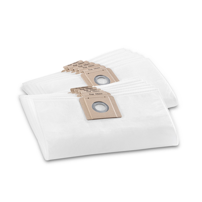 Sac aspiration filtrant 3 couches indéchirable en papier toison classe M Karcher - Lot de 10 sacs