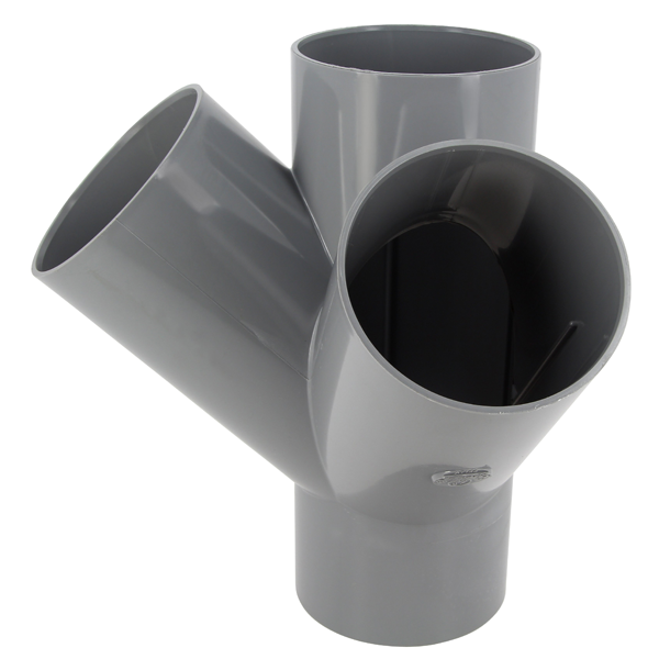 Culotte et embranchement double d'équerre à 45° - Femelle/Femelle - Diamètre 100 mm