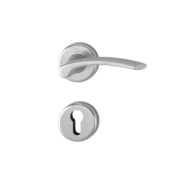 Ensemble sur rosace clé en I Ibiza Hoppe aluminium chromé - porte de 31 - 42 mm carré 7 mm