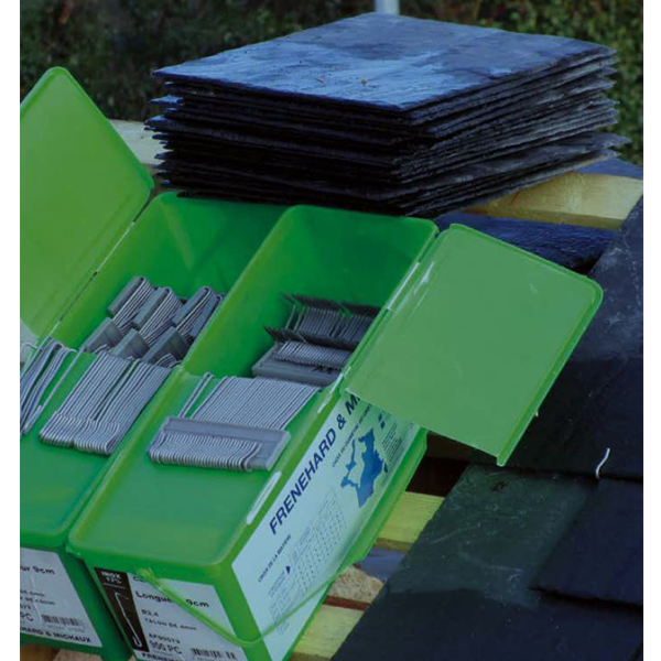 Crochet fixation ardoises - Inox 17% - Talon 5 mm - Ø 2,7 mm - Longueur 11 cm - Boîte de 500