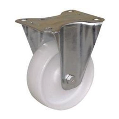Roulette sur platine fixe polypropylène blanche diamètre 50 mm