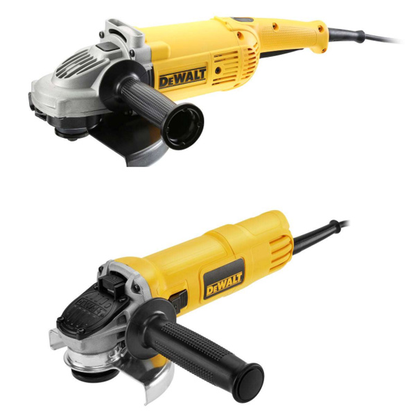 Lot de 2 meuleuses d'angle filaires Dewalt DWE492DUO2 - 230 mm 2200W et  125 mm 900W