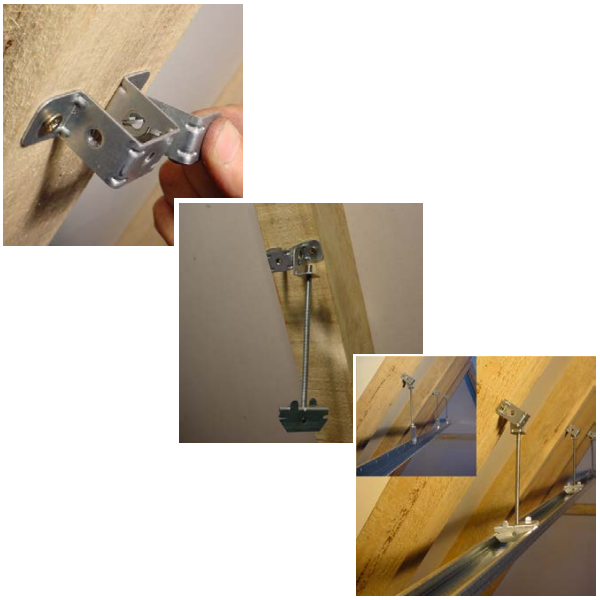 Attache universelle articulée 3D pour suspente de plafond sur tige filetée de 6 mm - boîte de 100