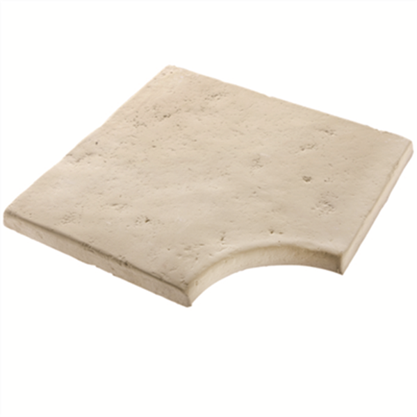 Margelle d'angle CASTELLANE pierre reconstituée R15 - Lubéron - 49 CMx49 CM Ép.33 MM