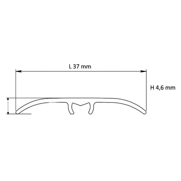 Barre de seuil pour sol vinyle Gerflor - 3,7 CM x 93,0 CM - Bohem Dark Grey