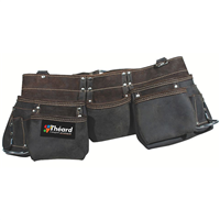 Poche à outils à 9 poches  avec ceinture Théard - Cuir tanné et huilé -  2 anneaux pour marteaux