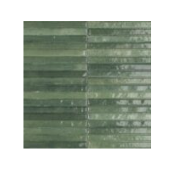 Faïence brillante effet zellige - Look Glossy Yubi 3D - 24,0 CM x 6,0 CM - ép. 13,50 MM - Verde