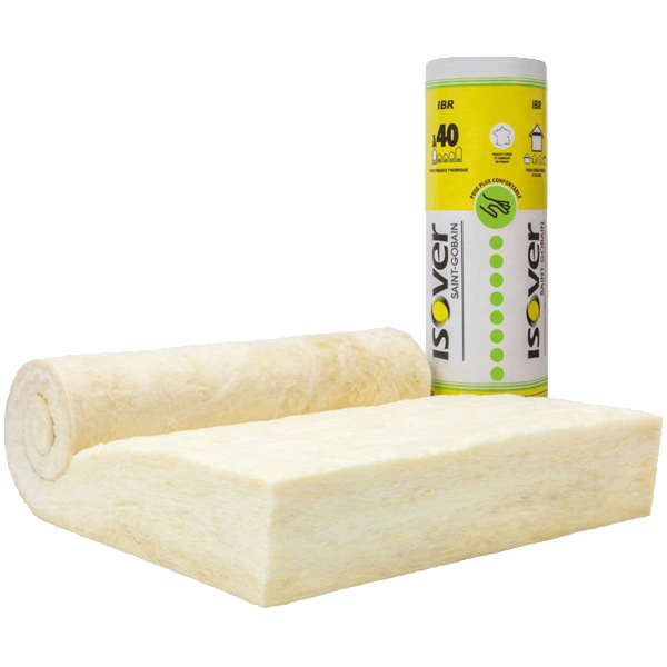 Rouleau laine de verre pour combles et plafonds - IBR Nu Isover - R=7,50 m².K/W - 2,60 M x 1,20 M - ép. 300 MM