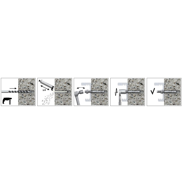 Goujon d'ancrage fileté Edia - Diamètre 12mm Longueur 135mm - Acier galvanisé - Lot de 15