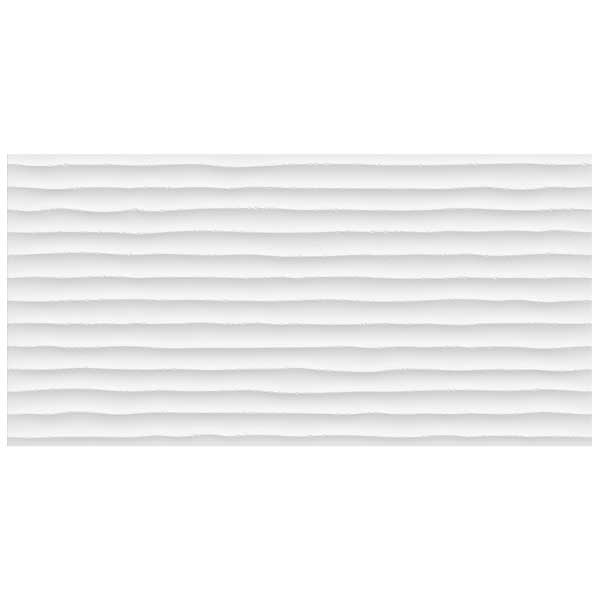 Faïence salle de bain en grès cérame émaillé - Cairo blanc brillant à relief - 60,0 CM x 31,6 CM - ép. 9,50 MM