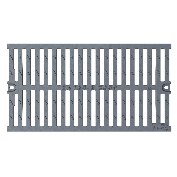 Grille pour caniveau en fonte C250 PMR - 750,0 mm x 500,0 mm - Hauteur 65,00 mm - Largeur de caniveau 380 à 450 mm