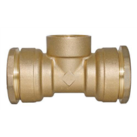 Raccord laiton Té Femelle 1"1/4 au centre SUMO pour tube PE Ø40 mm