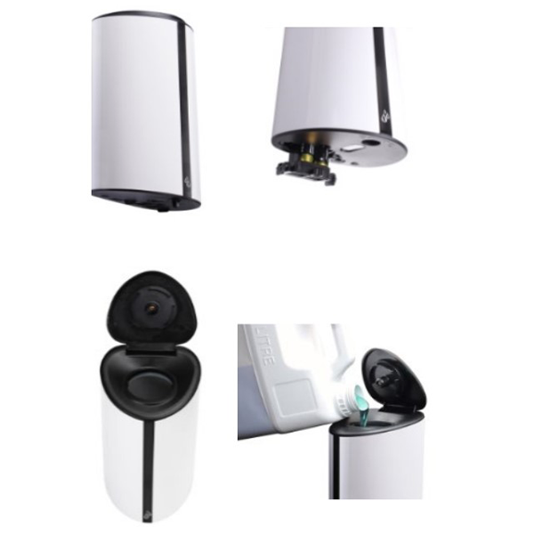 Distributeur automatique de gel hydroalcoolique sur pied - Sanimains Rossignol - Gris Manganèse