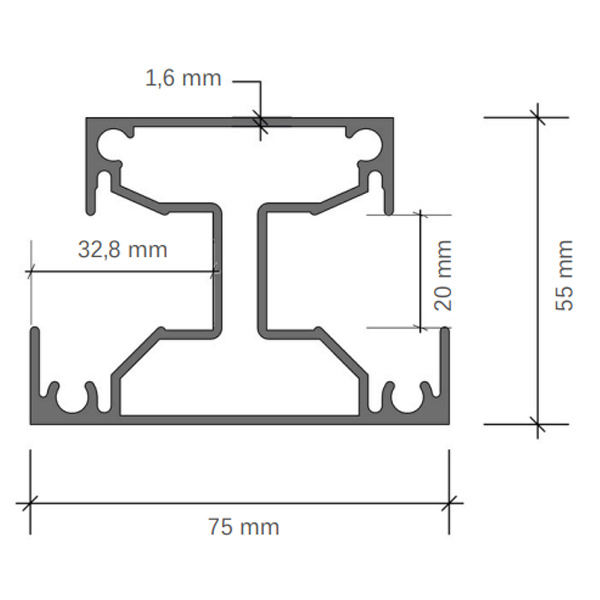 Poteau Stronger pour clôture aluminium - Angle variable de 90° à 180° - Anthracite RAL7016 - Longueur 2,35 M