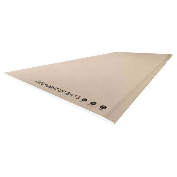 Plaque de plâtre ultra-légère pour cloisons et plafonds - Prégylight Up BA13 - 2,50 M x 1,20 M - ép. 12,5 MM