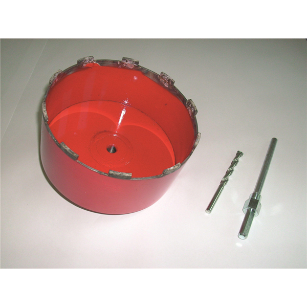 Scie cloche PRV 200 mm, rouge avec adaptateur et centreur