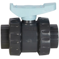 Vanne 1/4 de tour pour fluide sous pression - raccords femelles en PVC-U à coller - diamètre 50 mm