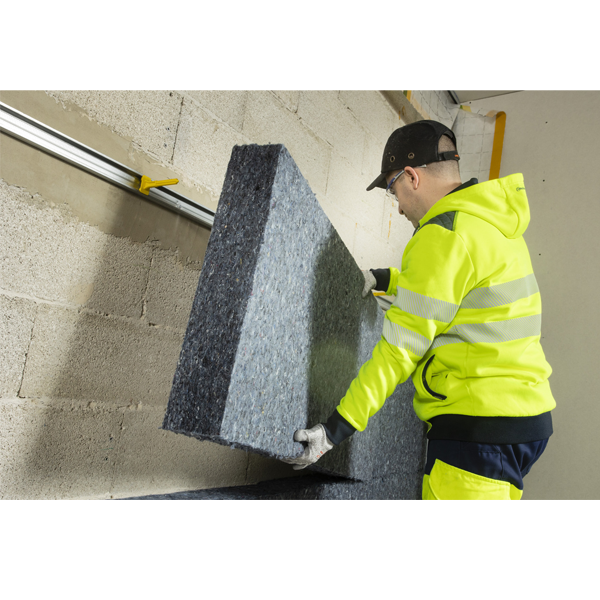 Panneau isolant biosourcé en textiles recyclés pour murs cloisons et combles - Isocoton Isover - R= 3,20 m².K/W - 1,20 M x 0,60 M - ép.120 MM