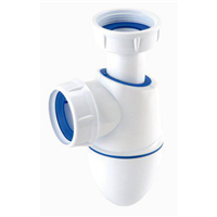 Siphon réglable Nicoll pour lavabo - Bi-matière avec joints intégrés - Diamètre 32 mm - Plastique blanc