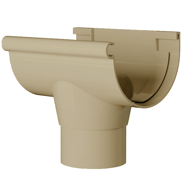 Naissance centrale à coller MEP 25NCC pour gouttière GD25 et tuyau de descente de 80 mm - PVC Sable