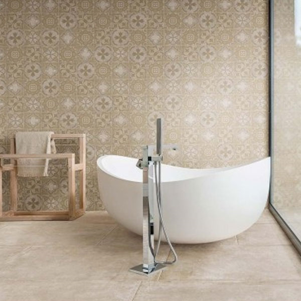 Carrelage intérieur en grès cérame émaillé effet pierre Realstone Pietrantica - 60 cm x 60 cm - ép. 9,5 mm - Beige