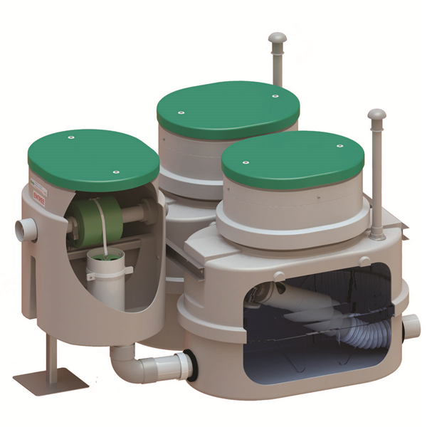Chasse à auget ECOFLO PE - 2 x 800 L (bidirect.)