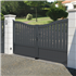 Portail aluminium sur mesure Mimas CT 39 - Battant ou coulissant - Semi-ajouré avec soubassement plein