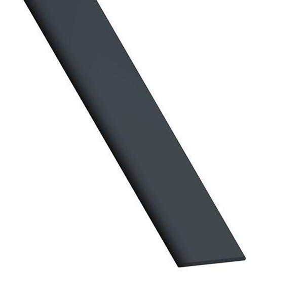 Profilé plat en PVC gris anthracite - largeur 30 mm - épaisseur 2 mm - longueur 2.6 m CQFD 2029-0030-A