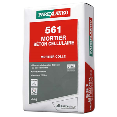 Mortier colle pour béton cellulaire - 561 Mortier Béton Cellulaire - sac de 25 kg