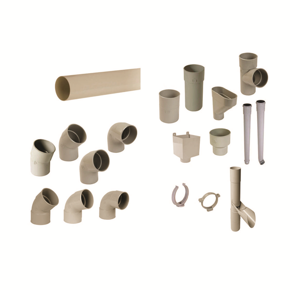 Réduction concentrique PVC pour tube de descente Diamètre 100x80 mm couleur sable