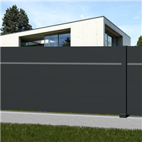 Lame pour clôture aluminium pleine - Wide 200 - Anthracite RAL7016 - Haut. 20,00 CM - Long. 1,985 m - Lot de 2