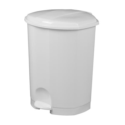 Poubelle plastique avec pédale blanche - Prima Rossignol - 5 litres