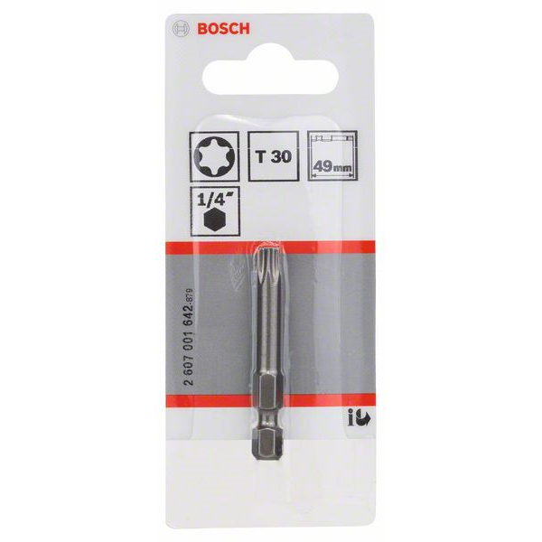Embout de vissage Bosch extra-dure 6 pans 1/4" Torx T30 longueur 49 mm