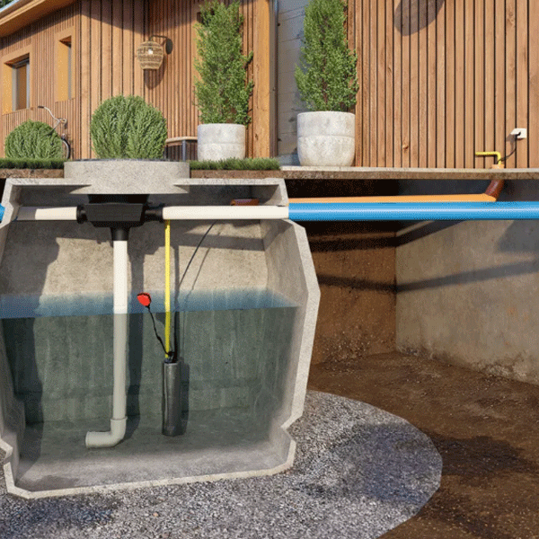 Pompe immergée multicellulaire avec flotteur pour eaux claires et eaux pluviales - Saniwell 5-60 A - 230V - HMT max 57 m - Débit max 5,7 m³/h
