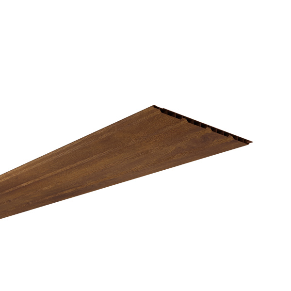 Lambris PVC de sous toiture Chêne doré - 4 frises alvéolaires - 250 MM x 10,00 MM - Long. 4,00 M