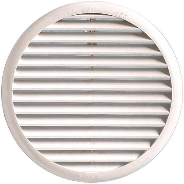 GRILLE RONDE A CLIPSER+MOUST 235 MM BLANC