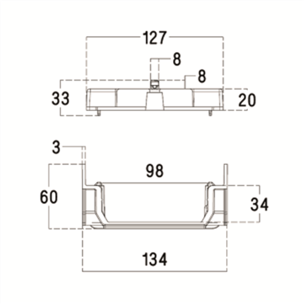 Caniveau bas pour piscine - Grille piétonne - Longueur 500 mm - Largeur 130 mm - PVC - Sable