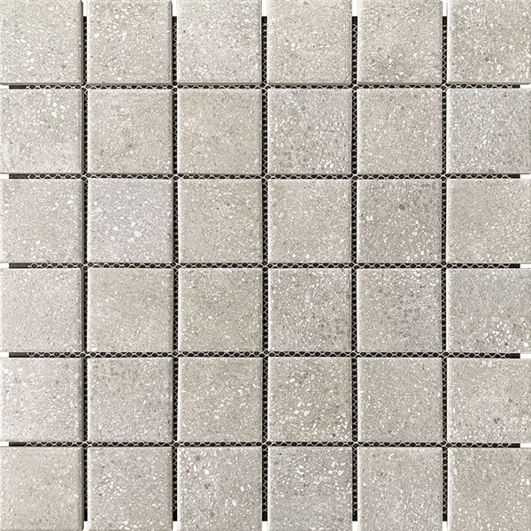 Carrelage mosaïque en céramique effet Béton - 5 x 5 cm - plaque de 30 x 30 cm - Gris