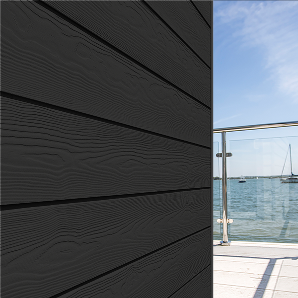 Lame de bardage en fibres-ciment Cedral Click finition relief - 186 MM x 12,00 MM - L. 3,60 M - Noir C50