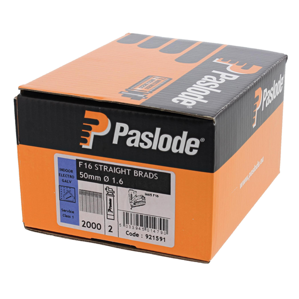 Clou tête homme droit F16 pour cloueur IM65 F16 Spit - Bois - Ø 1,6 x 50 mm - Boîte de 2000