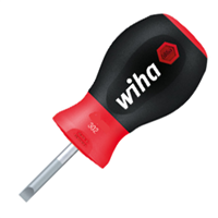 Tournevis à fente SoftFinish Wiha lame ronde courte 6.5 x 25 mm